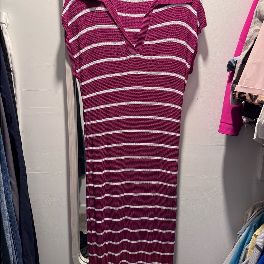 Striped V-Neck Dress